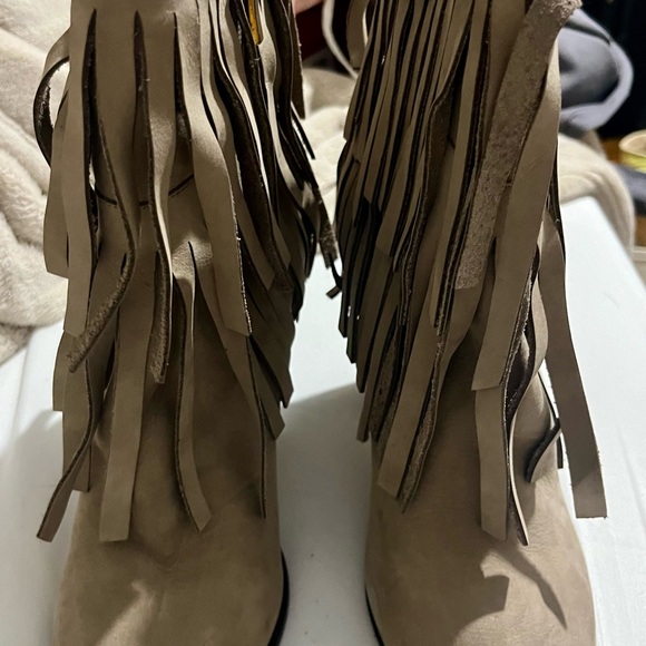 Women’s dee keller Fringe Gray Boots Size 39 Leather - Picture 4 of 10